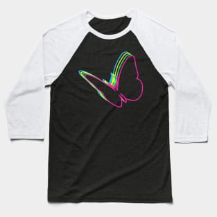 Butterfly 80s Neon Baseball T-Shirt